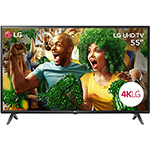 Smart TV LED 55" LG 55UK6360 Ultra HD 4k com Conversor Digital 4 HDMI 2 USB Wi-Fi Webos 4.0 Dts Virtual X 60Hz Inteligencia Artificial - Preta