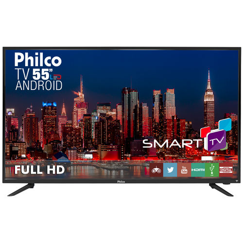 Smart TV LED 55'' Philco PH55A17DSGWA Full HD com Conversor Digital 3 HDMI 2 USB Wi-Fi