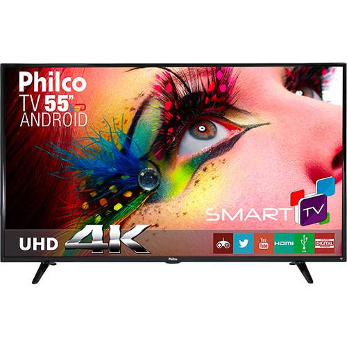 Tudo sobre 'Smart TV LED 55" Philco PH55E61DSGWA Ultra HD 4k com Conversor Digital 3 HDMI 2 USB Wi-Fi Closed Caption 60Hz Preta'