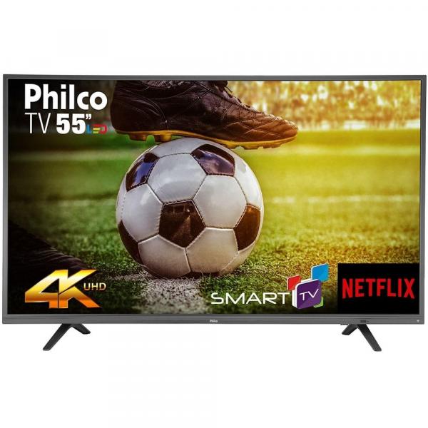 Smart TV LED 55" Philco PTV55U21DSWNT, 4K Ultra HD, Wi-Fi, 2 USB, 3 HDMI