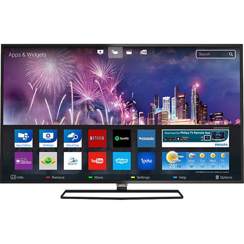 Smart TV LED 55" Philips 55PUG6300/78 Ultra HD 4K com Conversor Digital 4 HDMI 2 USB Wi-Fi 840Hz Dual Core