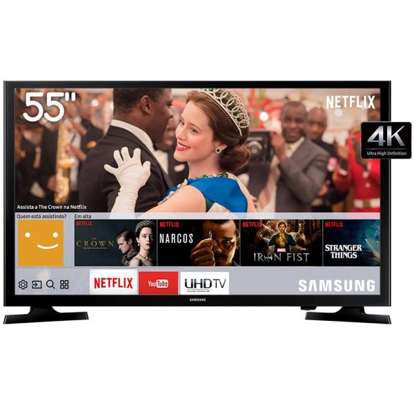Smart TV LED 55" Samsung 55RU7100 Ultra HD 4K com Conversor Digital 3 HDMI 2 USB Wi-Fi Visual Livre de Cabos Controle Remoto Único e Bluetooth