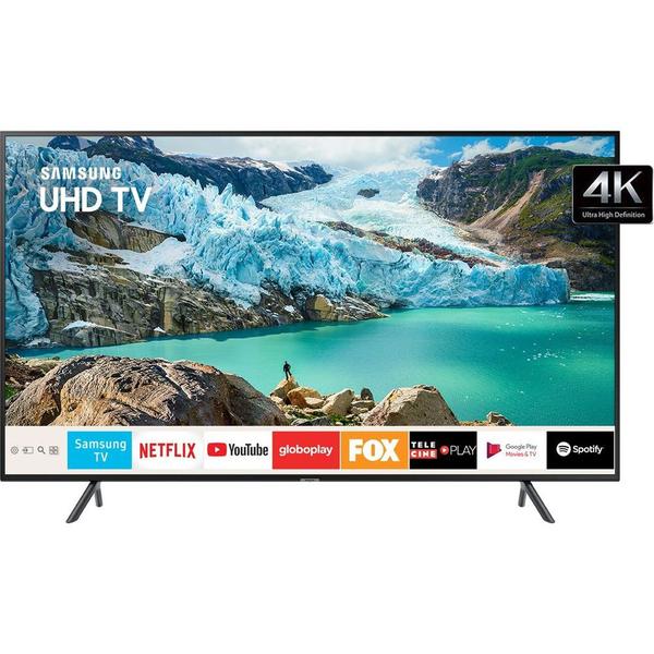 Smart TV LED 55'' Samsung 55RU7100 Ultra HD 4K com Conversor Digital 3 HDMI 2 USB Wi-Fi