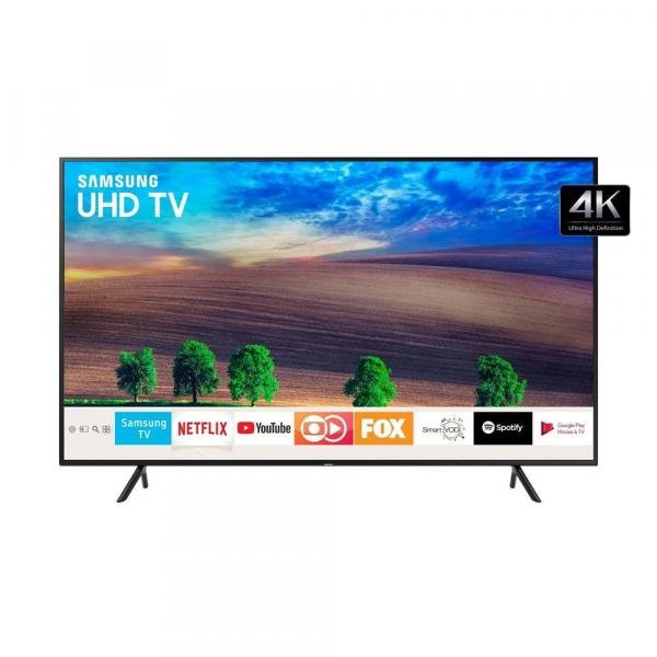 Smart TV LED 55 Samsung UN55NU7100GXZD 4K Ultra HD HDR com Wi-Fi 2 USB 3 HDMI e 120Hz