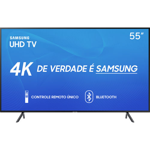 Smart TV LED 55" Samsung UN55RU7100GXZD Ultra HD 4K com Conversor Digital 3 HDMI 2 USB Wi-Fi Visual Livre de Cabos Controle Remoto Único e Bluetooth