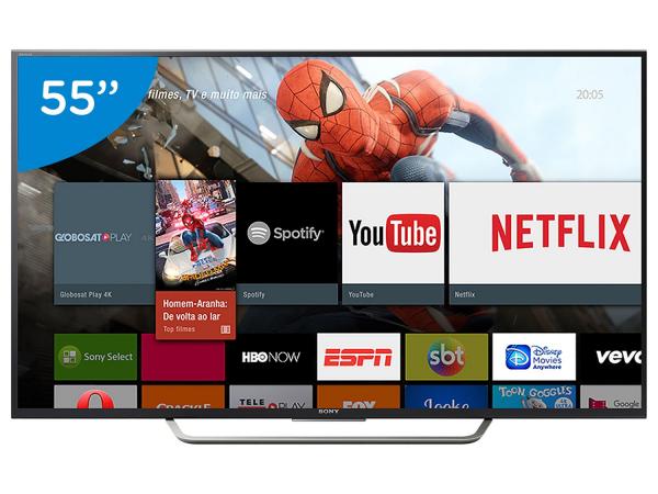 Smart TV LED 55” Sony 4K Ultra HD KD-55X7005D - Android TV Conversor Digital Wi-Fi 4 HDMI 3 USB