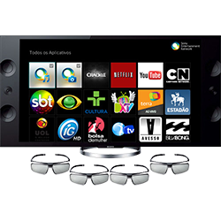 Smart TV LED 55" Sony 3D XBR-55X905A Ultra HD 4K 4 HDMI 3 USB Wi-Fi 960hz + 4 Óculos 3D