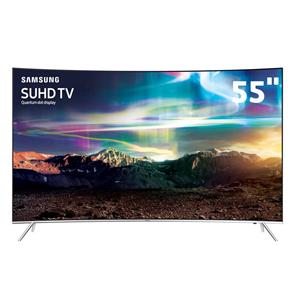 Smart TV LED 55" SUHD 4K Curva Samsung 55KS7500 com Pontos Quânticos, HDR 1000, Tizen, Quadcore, One Control, Design 360° Ultra Slim, HDMI e USB