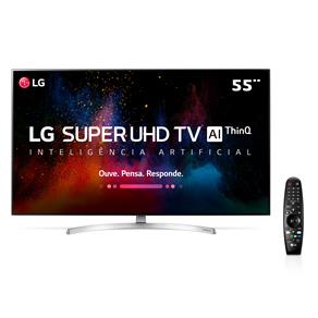 Smart TV LED 55" Super UHD 4K LG 55SK8500PSA Inteligência Artificial ThinQ AI, Processador Inteligente Alfa7, HDR Dolby Vision e Controle Smart Magic