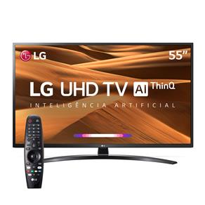 Smart TV LED 55" UHD 4K LG 55UM7470PSA ThinQ AI Inteligência Artificial com IoT, HDR Ativo, WebOS 4.5, DTS Virtual X, Controle Smart Magic e Bluetooth