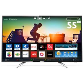 Smart TV LED 55" UHD 4K Philips 55PUG6102 com Micro Dimming, Pixel Plus, Incredible Surround, HDMI e USB