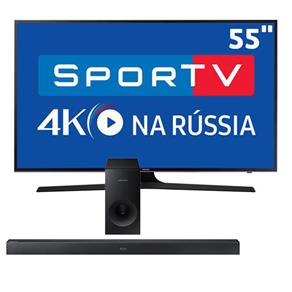 Smart TV LED 55" UHD 4K Samsung 55MU6100 + Soundbar Samsung HW-K360/ZD