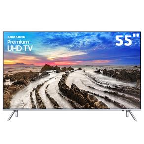 Smart TV LED 55" UHD 4K Samsung 55MU7000 com HDR1000, Plataforma Smart Tizen Controle Remoto Único, Design 360, One Connect, Smart View, HDMI e USB