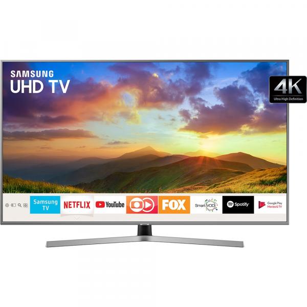 Smart TV LED 55" UHD 4K Samsung 55NU7400 com HDR Premium, Bixby, Controle Remoto Único, Visual Livre de Cabos, Processador Quad-Core, HDMI e USB