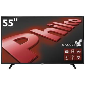 Smart TV LED 55" UHD Philco PH55E61DSGWA com Android, Wi-Fi, ApToide, GINGA, Som Surround, MidiaCast, Entradas HDMI e USB