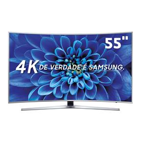 Smart TV LED 55" UHD Premium 4K Curva Samsung 55KU6500 com HDR Premium, One Control, Conteúdo Smart 4K, Sistema Tizen, Espelhamento de Tela, HDMI, USB