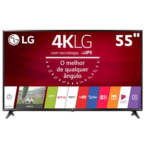 Smart TV LED 55" Ultra HD 4K LG 55UJ6300 com Sistema WebOS 3.5, Wi-Fi, Painel IPS, HDR, Quick Acess, Magic Mobile Connection, Music Player, HDMI e USB