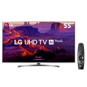 Smart TV LED 55" Ultra HD 4K LG 55UK6540PSB + Controle Remoto Smart Magic LG AN-MR18BA - Preto