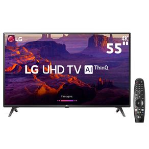 Smart TV LED 55" Ultra HD 4K LG 55UK6360PSF + Controle Remoto Smart Magic LG AN-MR18BA - Preto