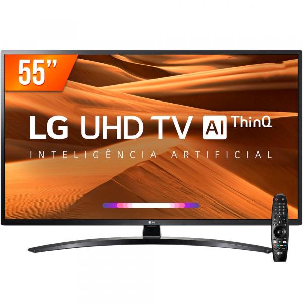 Smart TV LED 55" Ultra HD 4K LG 55UM 4 HDMI 2 USB Wi-Fi ThinQ Al