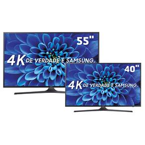 Smart TV LED 55" Ultra HD 4K Samsung 55KU6000 + Smart TV LED 40" Ultra HD 4K Samsung 40KU6000