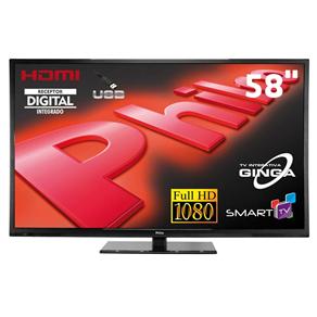 Smart TV LED 58” Full HD Philco PH58E38DSG com Conversor Digital com Sistema Ginga, 120Hz Clear Motion, 4 Entradas HDMI e 2 Entradas USB