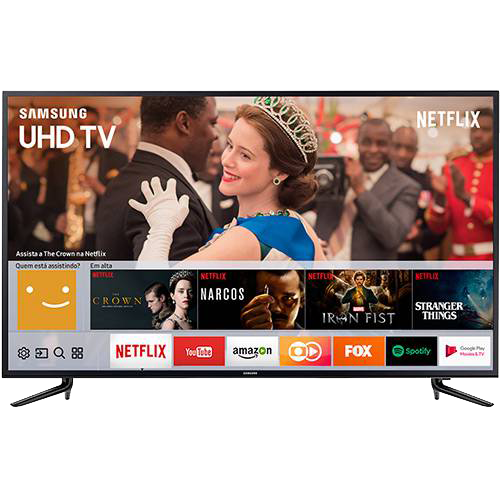 Smart TV LED 58" Samsung 58mu6120 Ultra HD 4K com Conversor Digital Integrado 3 HDMI 2 USB Wi-Fi Smart Tizen, Espelhamento de Tela