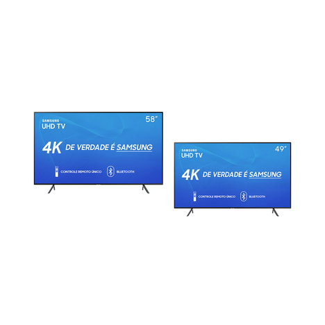 Smart Tv Led 58" Samsung Ru7100 Ultra Hd 4K + Smart Tv Led 49" Samsung Ru7100 Ultra Hd 4K