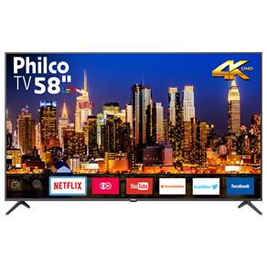 Smart TV LED 58" UHD 4K Philco PTV58F60SN com Netflix, Dolby Audio, Midiacast, Wi-Fi, Processador Dual Core, HDMI e USB