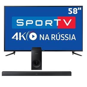 Smart TV LED 58" UHD 4K Samsung MU6120 + Soundbar Samsung HW-K360/ZD