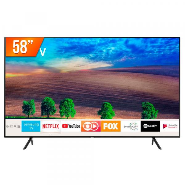 Smart TV LED 58" Ultra HD 4K Samsung RU7100 3 HDMI 2 USB Wi-Fi