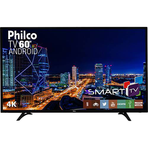 Tudo sobre 'Smart TV LED 60" Philco PH60D16DSGWN Ultra HD 4k com Conversor Digital 3 HDMI 2 USB Wi-Fi 60Hz Preta'