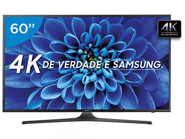 Smart TV LED 60” Samsung 4K/Ultra HD 60KU6000 - Conversor Digital Wi-Fi 3 HDMI 2 USB