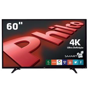 Smart TV LED 60" UHD 4K Philco PH60D16DSGWN com Wi-Fi Integrado, Progressive Scan, PVR, Ginga, Midiacast, HDMI e USB
