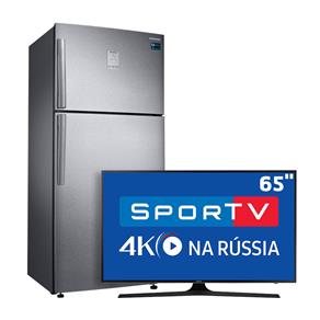 Smart TV LED 65" UHD 4K Samsung 65MU6100 + Refrigerador Samsung RT46K6361SL Inox - 110V