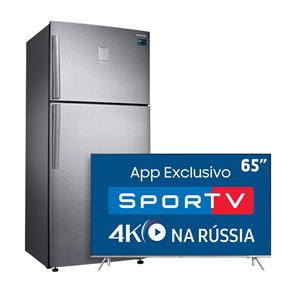 Smart TV LED 65" UHD 4K Samsung 65MU7000 + Refrigerador Samsung RT46K6361SL Inox - 110V