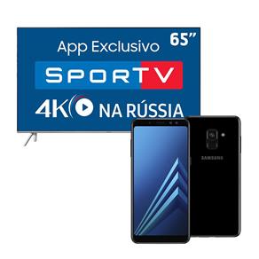 Smart TV LED 65" UHD 4K Samsung 65MU7000 + Smartphone Samsung Galaxy A8 Preto