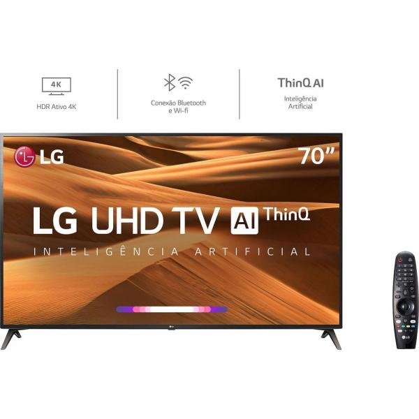Smart TV LED 70" LG 70UM7370, UHD 4K, ThinQ AI, WebOS 4.5, Quad Core, HDR Ativo, 2 USB, 3 HDMI