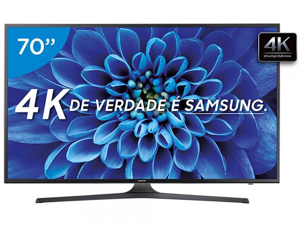 Smart TV LED 70” Samsung 4K/Ultra HD 70KU6000 - Conversor Digital Wi-Fi 3 HDMI 2 USB