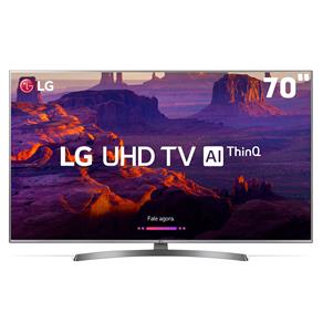 Smart TV LED 70" Ultra HD 4K LG 70UK6540PSA com Inteligência Artificial ThinQ AI, WI-FI, Processador Quad Core, HDR 10 Pro, HDMI e USB