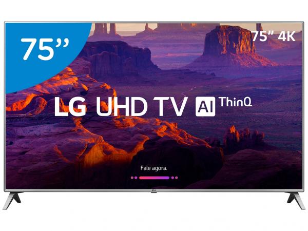 Smart TV LED 75” LG 4K/Ultra HD 75UK6520 - WebOs Conversor Digital Wi-Fi 4 HDMI 2 USB