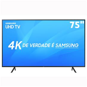 Smart TV LED 75" UHD 4K Samsung 75NU7100 com HDR Premium, Wi-Fi, Processador Quad-core, Visual Livre de Cabos, Plataforma Smart Tizen, HDMI e USB