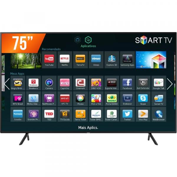 Smart TV LED 75'' Ultra HD 4K Samsung NU7100 HDMI USB Wi-Fi Integrado Conversor Digital