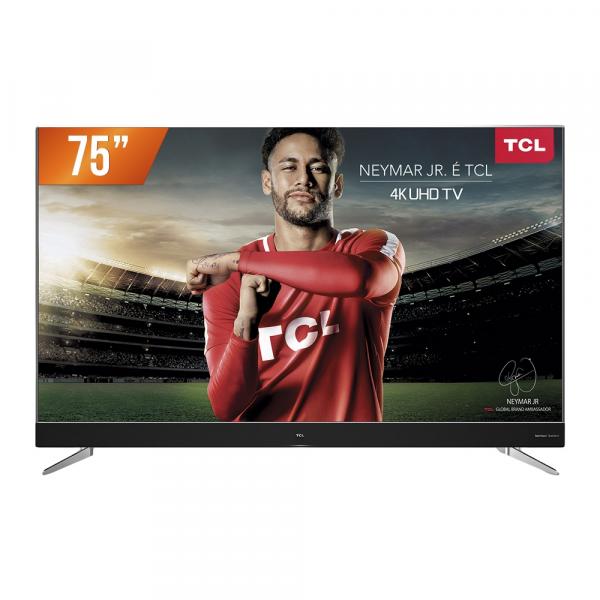 Smart TV LED 75" Ultra HD 4k TCL 75C2US HDMI USB Android TV Wi-Fi Integrado Conversor Digital