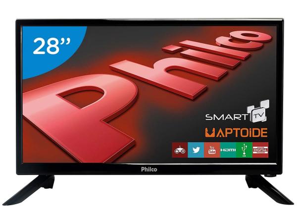 Smart TV LED 28” Philco PH28N91DSGWA - Conversor Digital Wi-Fi 2 HDMI 2 USB