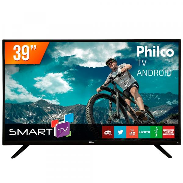Smart TV LED 39" HD Philco PH39E60DSGWA Android TV 2 HDMI 2 USB Wi-Fi