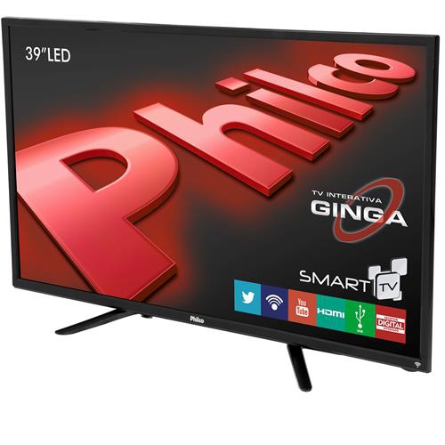 Smart TV LED 39" HD Philco PH39N86DSGW com Wi-Fi, Ginga, Conversor Digital, MidiaCast, Wi-Fi, Entradas HDMI e USB