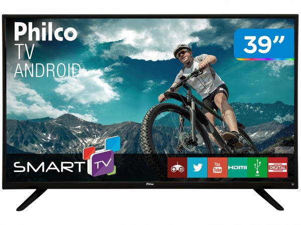 Smart TV LED 39” Philco PH39E60DSGWA - Android Wi-Fi Conversor Digital 2 HDMI 2 USB