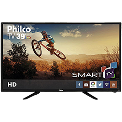 Smart TV LED 39" Philco PH39N86DSGW HD com Conversor Digital 3 HDMI 1 USB Wi-Fi Closed Caption e Sleep Timer