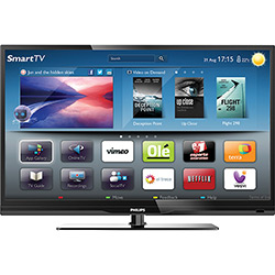 Smart TV Led 39" Philips 39PFL4707 Full HD Entradas HDMI/USB/DLNA,/YouTube/DTVi/Conversor Digital -120Hz